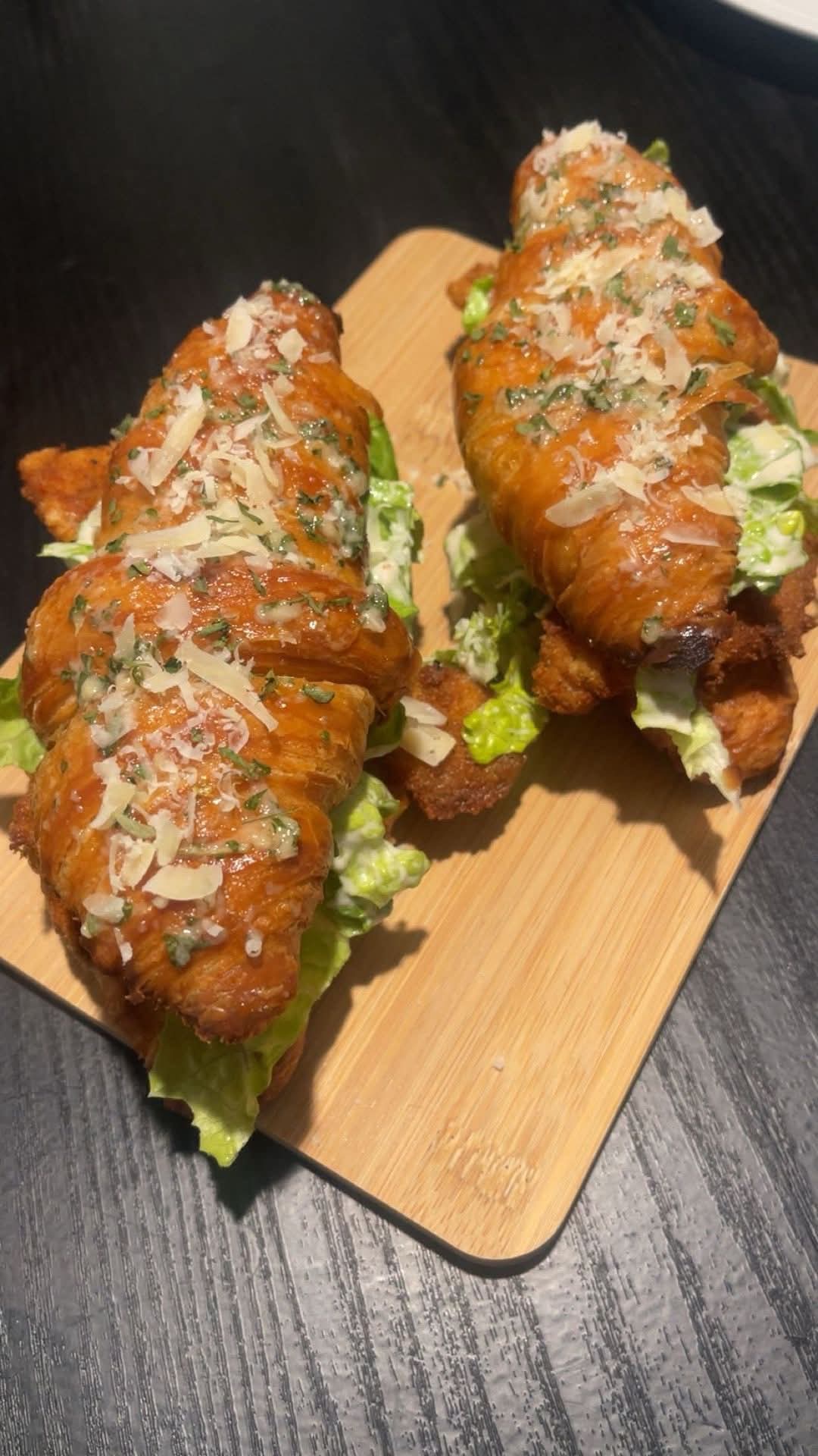 Caesar-style croissant sandwiches